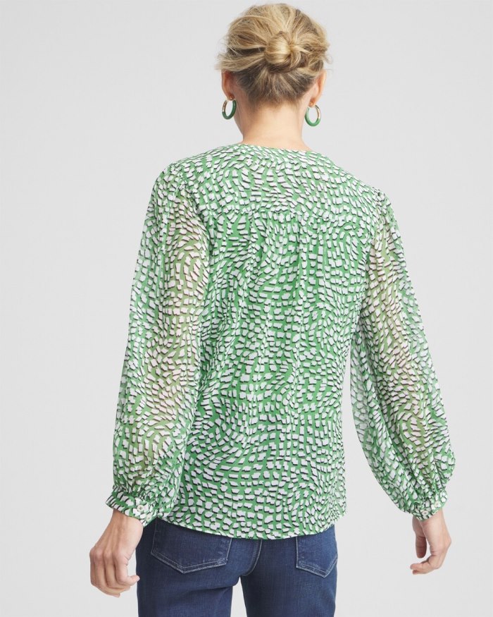 Chicos Abstract Print Blouse - Verdant Green Chicos Abstract Print Blouse - Verdant Green