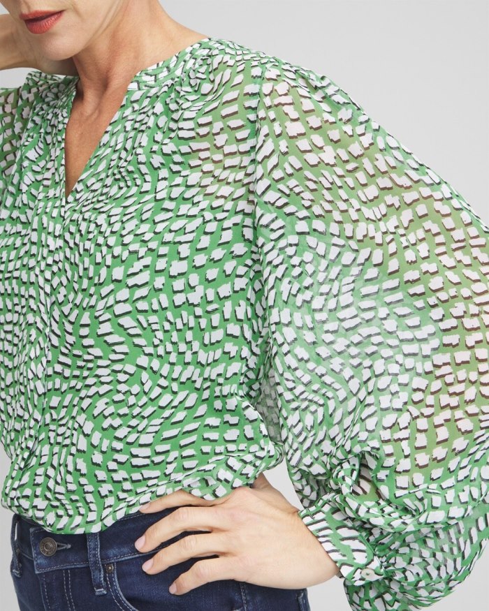 Chicos Abstract Print Blouse - Verdant Green Chicos Abstract Print Blouse - Verdant Green