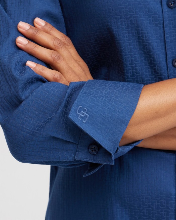 Chicos No Iron Stretch Double CC Shirt - Azores Blue Chicos No Iron Stretch Double CC Shirt - Azores Blue