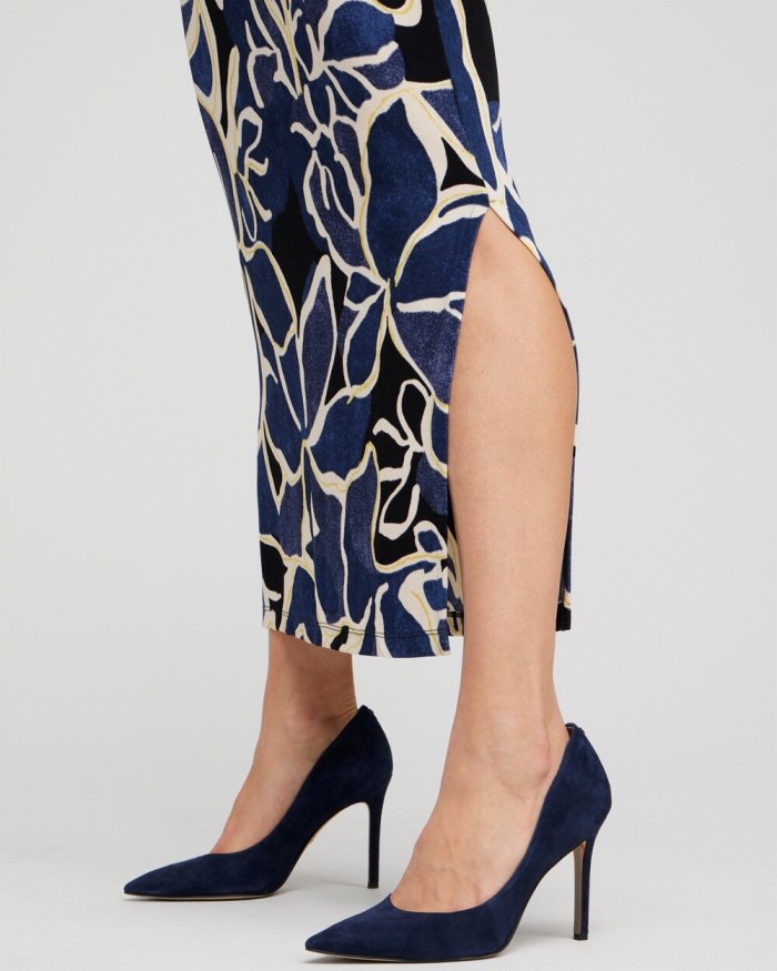 Chicos Travelers Floral Maxi Dress - Azores Blue Chicos Travelers Floral Maxi Dress - Azores Blue