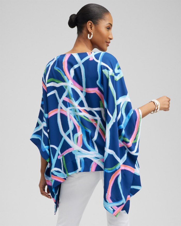 Chicos Abstract Lines Poncho - Classic Navy Chicos Abstract Lines Poncho - Classic Navy