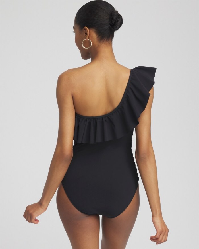 Chicos One Shouler One Piece Swimsuit - Black Chicos One Shouler One Piece Swimsuit - Black