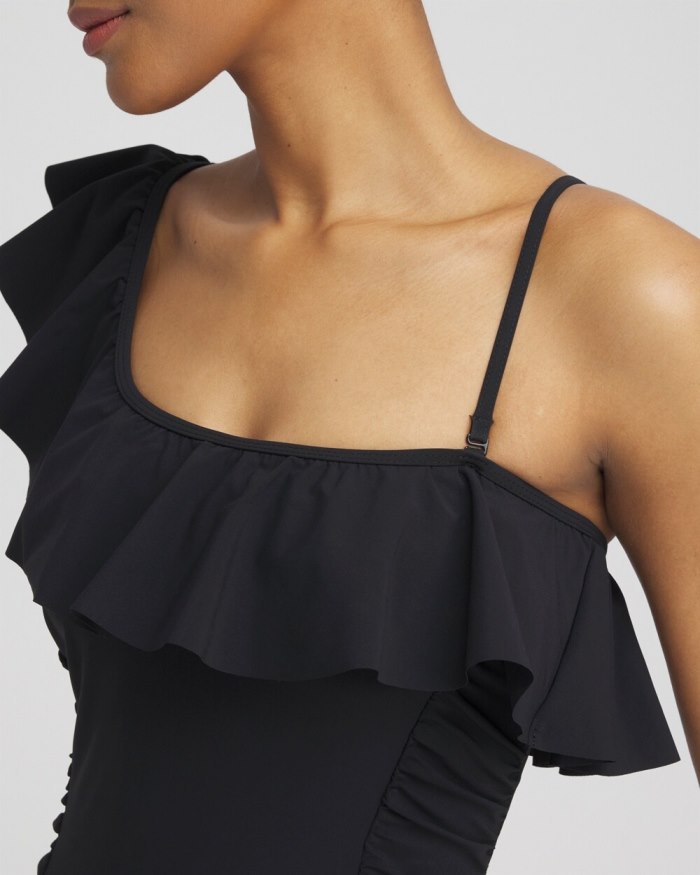 Chicos One Shouler One Piece Swimsuit - Black Chicos One Shouler One Piece Swimsuit - Black
