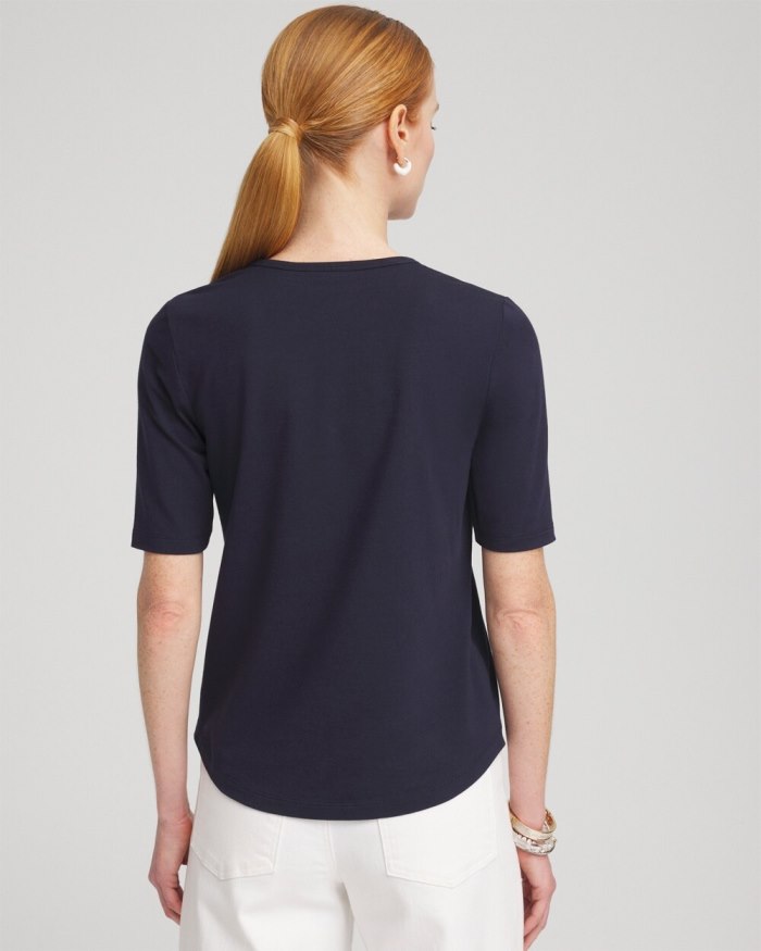 Chicos Embellished Flag Tee - Classic Navy Chicos Embellished Flag Tee - Classic Navy