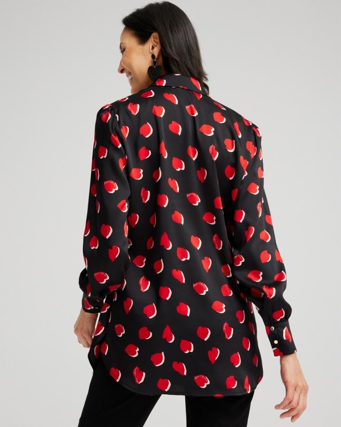 Chicos Heart Print Tunic - Black Chicos Heart Print Tunic - Black