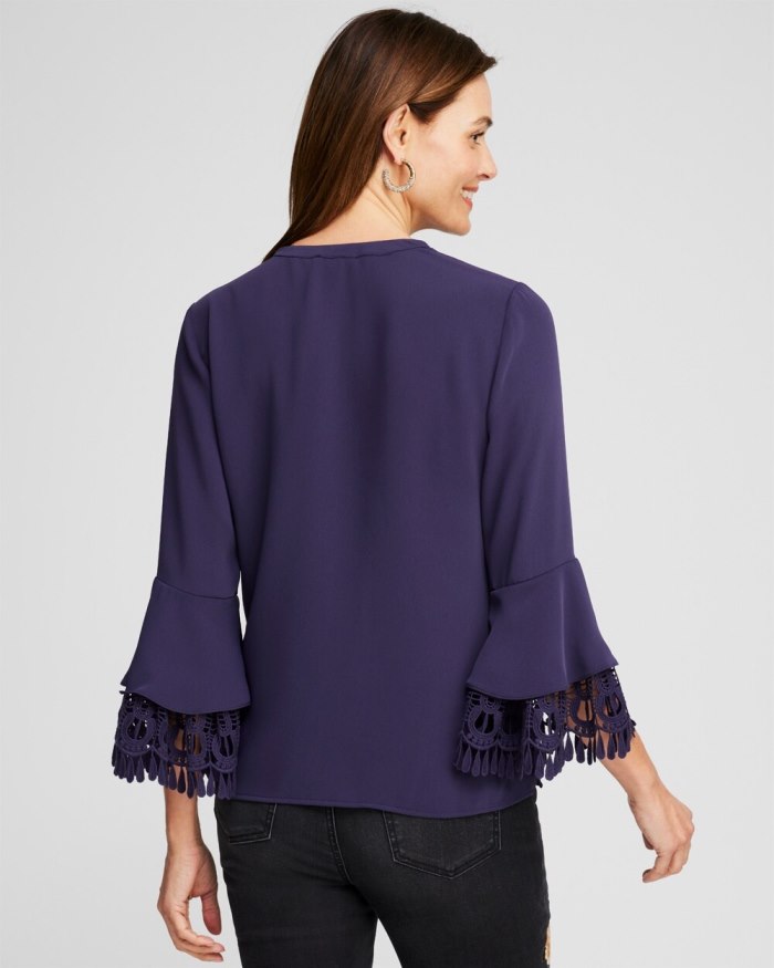 Chicos Lace Detail Long Sleeve Top - Black Chicos Lace Detail Long Sleeve Top - Black