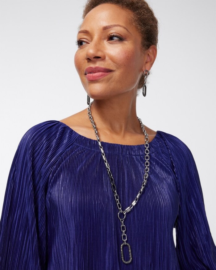 Chicos Pav Y-Necklace - Silver Chicos Pav Y-Necklace - Silver