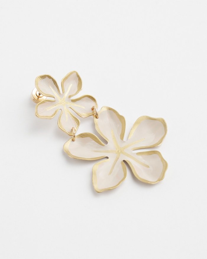 Chicos No Droop White Flower Earrings - Alabaster Chicos No Droop White Flower Earrings - Alabaster