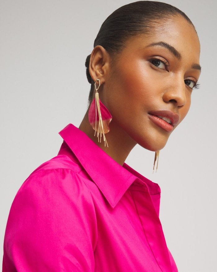 Chicos No Droop Magenta Fringe Earrings - Magenta Rose Chicos No Droop Magenta Fringe Earrings - Magenta Rose