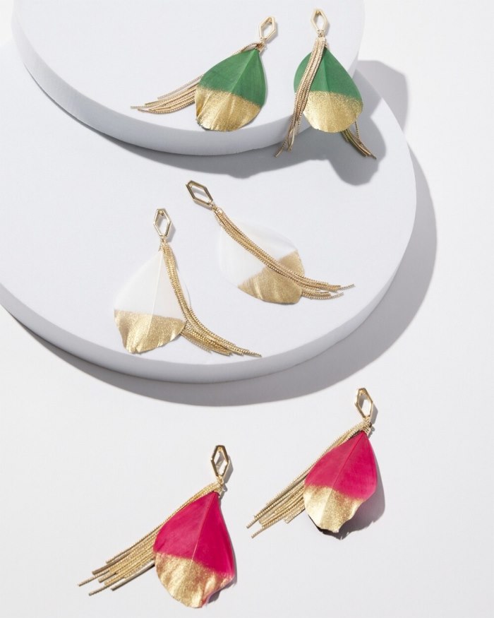 Chicos No Droop Magenta Fringe Earrings - Magenta Rose Chicos No Droop Magenta Fringe Earrings - Magenta Rose