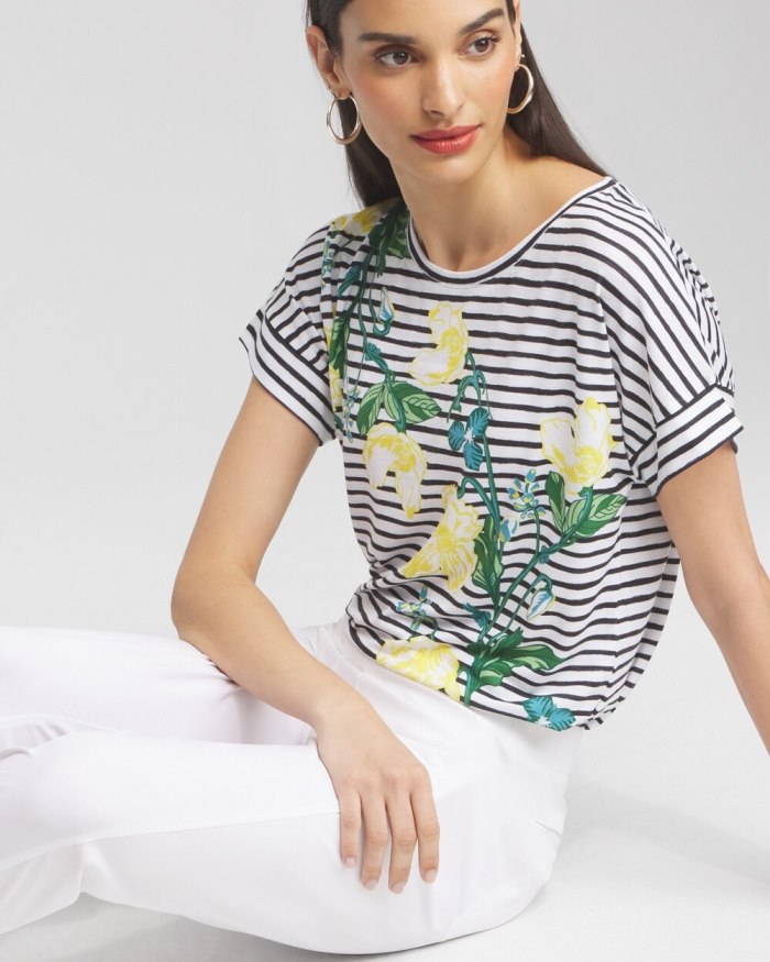 Chicos Zenergy Scoop Neck Floral Tee - Verdant Green Chicos Zenergy Scoop Neck Floral Tee - Verdant Green
