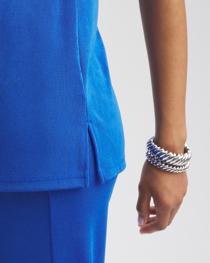 Chicos Travelers Side Slit Tank - Intense Azure Chicos Travelers Side Slit Tank - Intense Azure