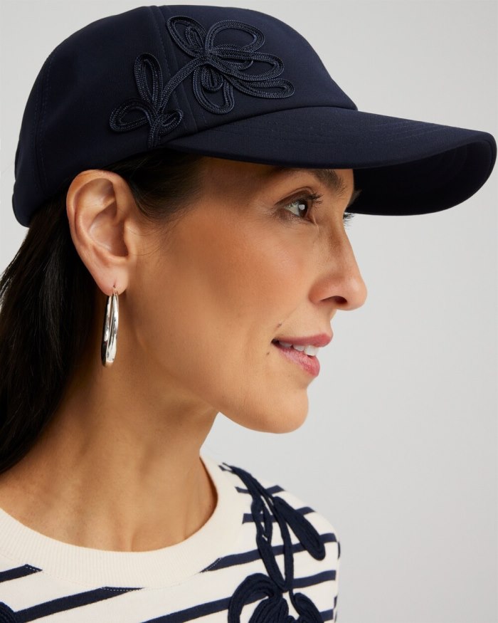 Chicos Neema UPF Soutache Baseball Cap - Classic Navy Chicos Neema UPF Soutache Baseball Cap - Classic Navy