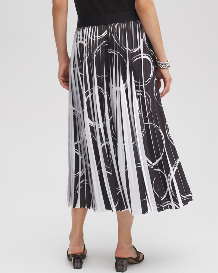 Chicos Black Label Bubbles Pleated Skirt - Alabaster/Black Chicos Black Label Bubbles Pleated Skirt - Alabaster/Black