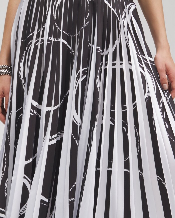 Chicos Black Label Bubbles Pleated Skirt - Alabaster/Black Chicos Black Label Bubbles Pleated Skirt - Alabaster/Black