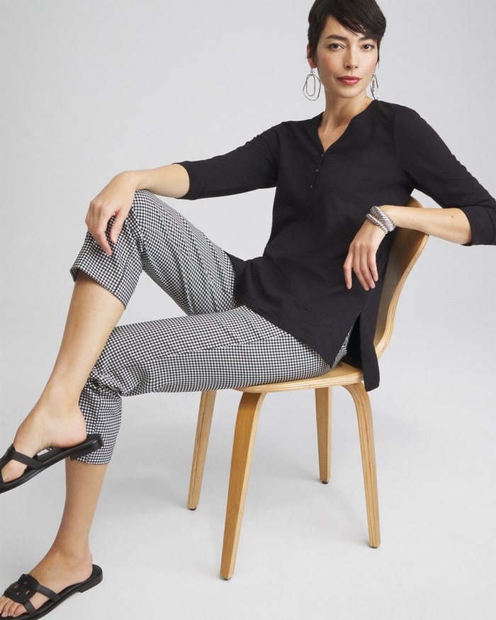 Chicos Henley Side Slit Tunic - Black Chicos Henley Side Slit Tunic - Black