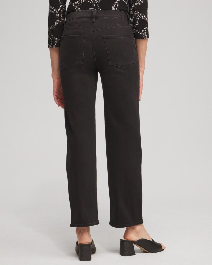 Chicos High Rise Straight Jeans - Washed Black Chicos High Rise Straight Jeans - Washed Black