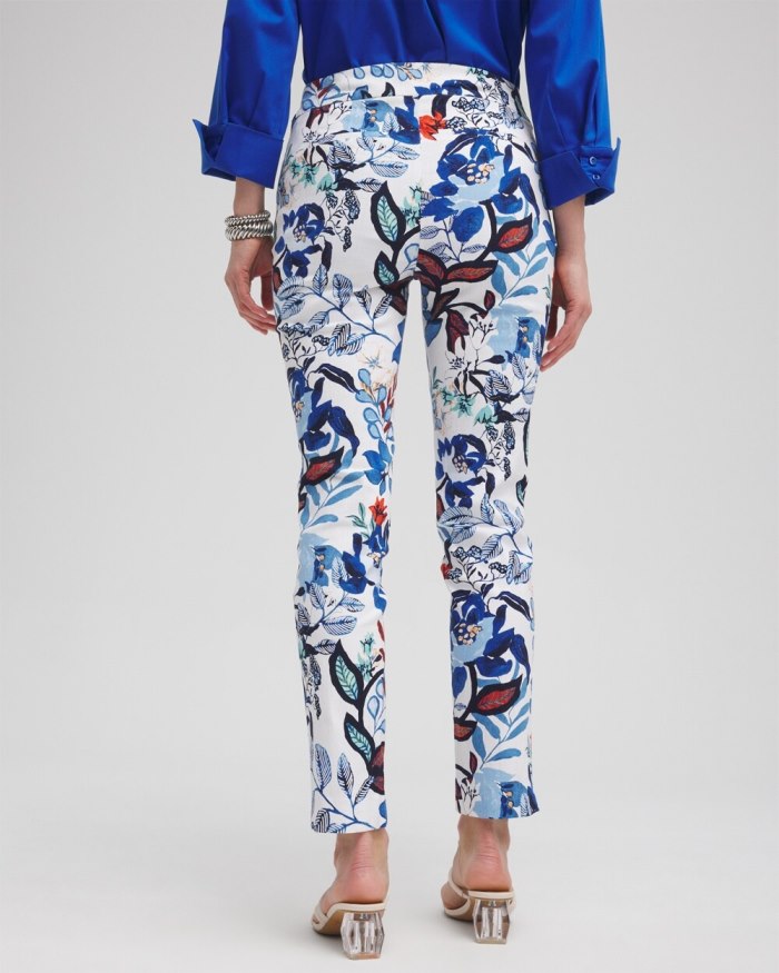 Chicos Brigitte Cool Floral Ankle Pants - Alabaster/Classic Navy Chicos Brigitte Cool Floral Ankle Pants - Alabaster/Classic Navy