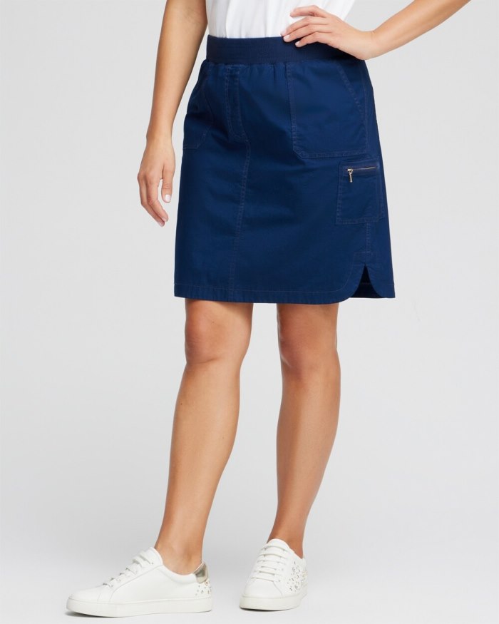 Chicos Poplin Ribbed Skort - Victory Blue Chicos Poplin Ribbed Skort - Victory Blue