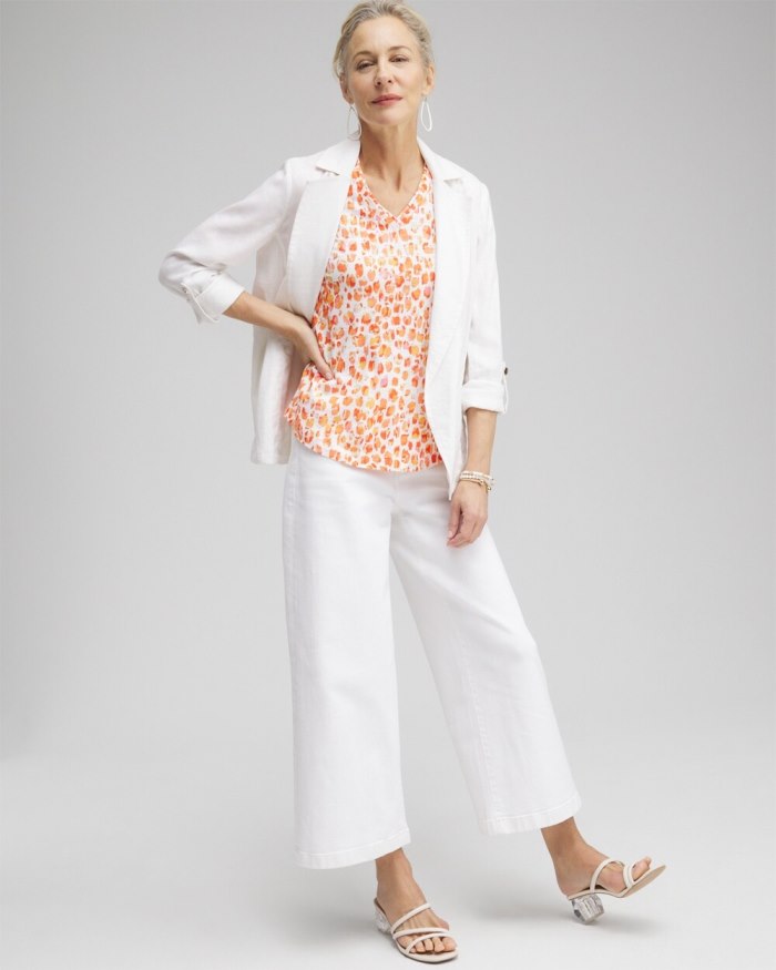 Chicos Dots Elbow Sleeve A-line Tee - Nectarine Chicos Dots Elbow Sleeve A-line Tee - Nectarine