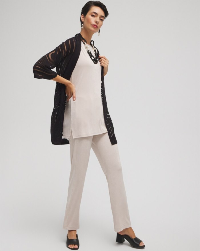 Chicos Travelers Collection Swirl Burnout Cardigan - Travelers Black Chicos Travelers Collection Swirl Burnout Cardigan - Travelers Black