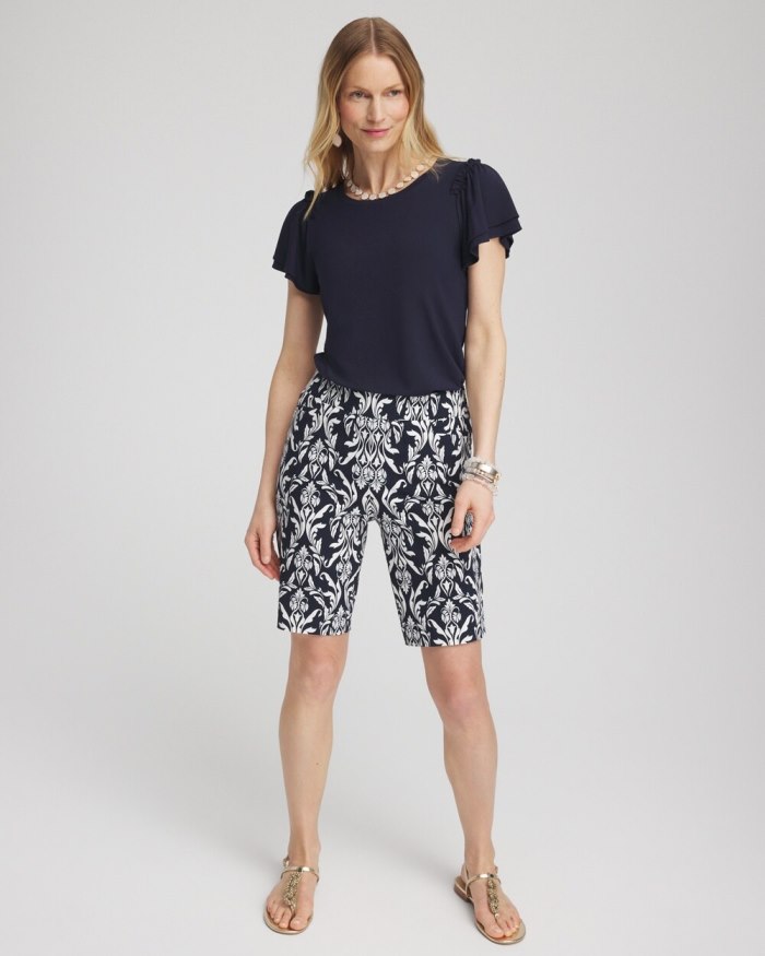 Chicos Ruffle Sleeve Tee - Classic Navy Chicos Ruffle Sleeve Tee - Classic Navy