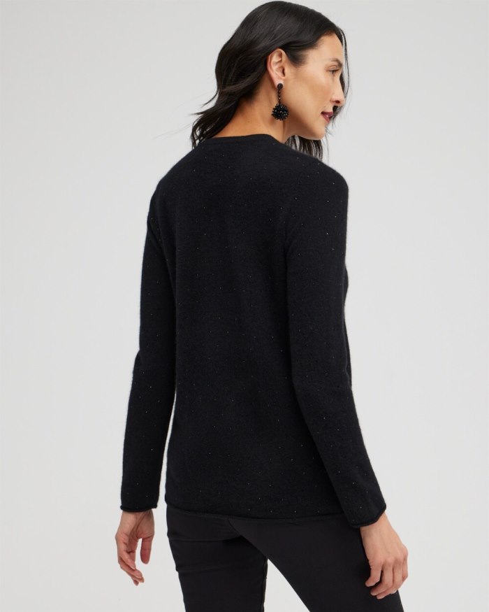 Chicos Cashmere Crew Neck Sweater - Black Chicos Cashmere Crew Neck Sweater - Black