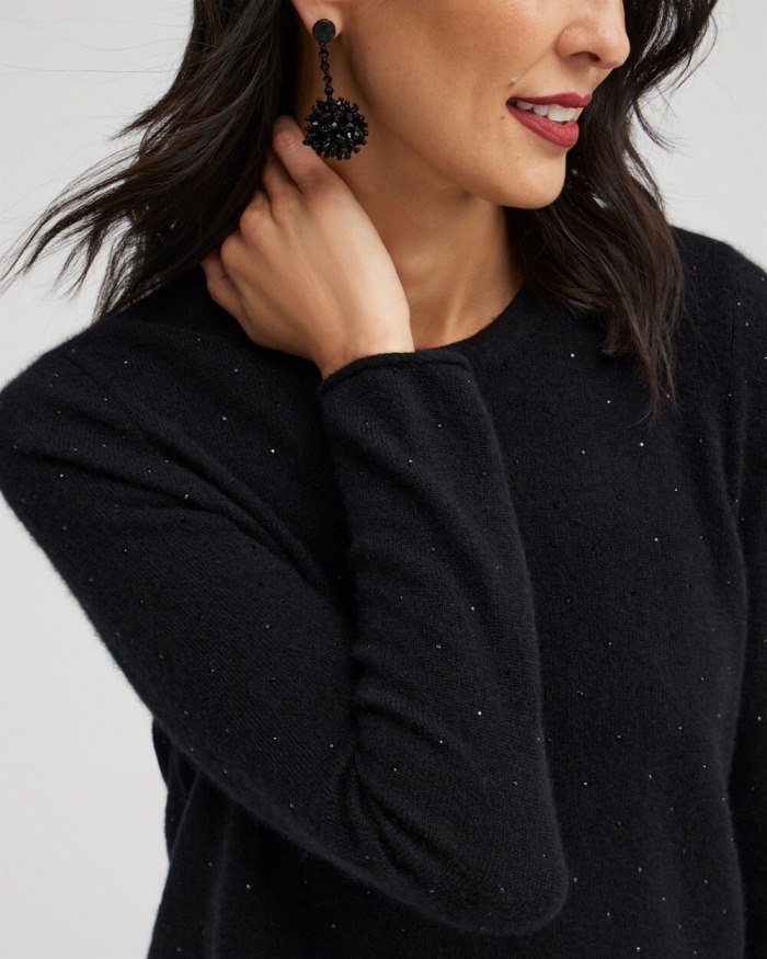 Chicos Cashmere Crew Neck Sweater - Black Chicos Cashmere Crew Neck Sweater - Black