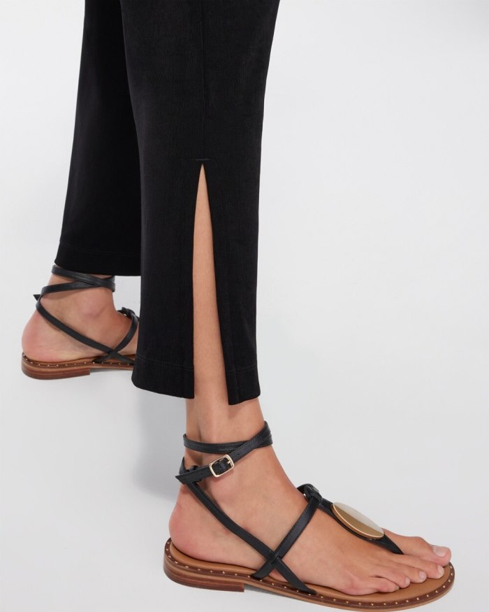 Chicos Travelers Wide Leg Side Slit Ankle Pants - Travelers Black Chicos Travelers Wide Leg Side Slit Ankle Pants - Travelers Black