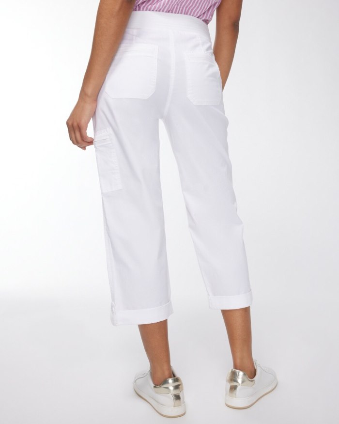 Chicos Poplin Cropped Pants - Alabaster Chicos Poplin Cropped Pants - Alabaster