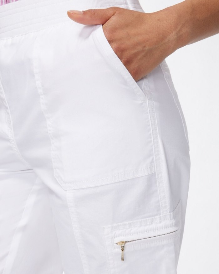 Chicos Poplin Cropped Pants - Alabaster Chicos Poplin Cropped Pants - Alabaster