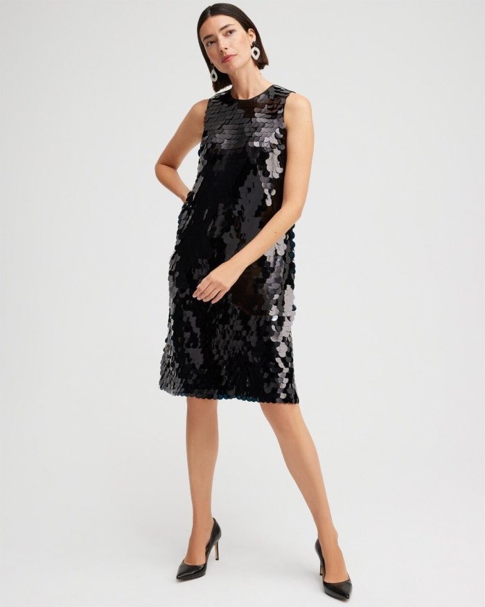 Chicos Sleeveless Sequin Dress - Black Chicos Sleeveless Sequin Dress - Black