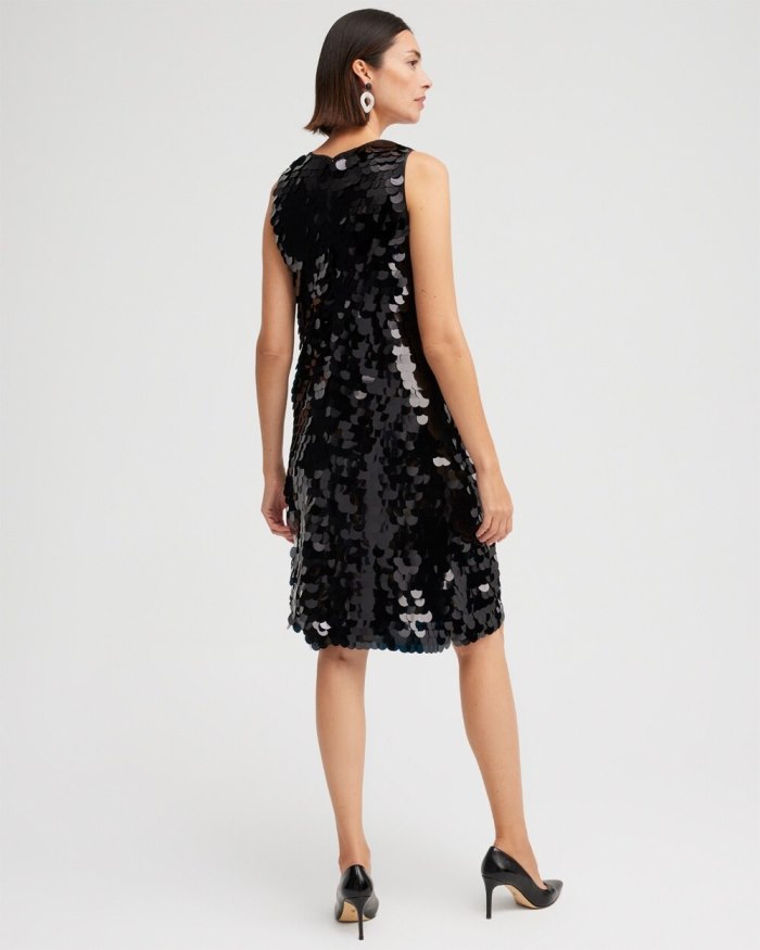 Chicos Sleeveless Sequin Dress - Black Chicos Sleeveless Sequin Dress - Black