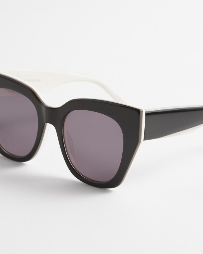 Chicos Black and White Cateye Sunglasses - Black/White Chicos Black and White Cateye Sunglasses - Black/White