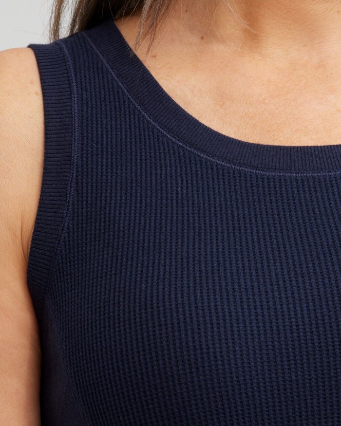 Chicos Zenergy Waffle Knit Tank - Classic Navy Chicos Zenergy Waffle Knit Tank - Classic Navy