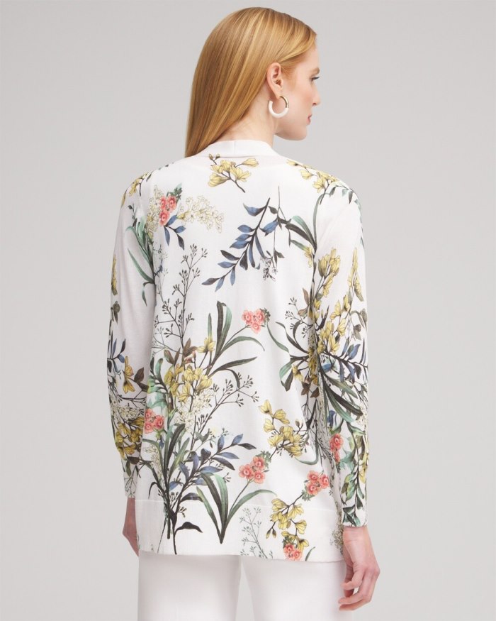 Chicos Summer Romance Floral Cardigan - Alabaster Chicos Summer Romance Floral Cardigan - Alabaster
