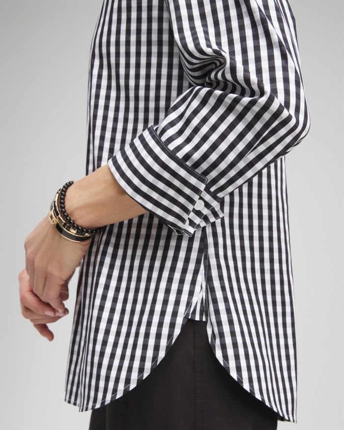 Chicos No Iron Stretch Gingham Shirt - Black Chicos No Iron Stretch Gingham Shirt - Black