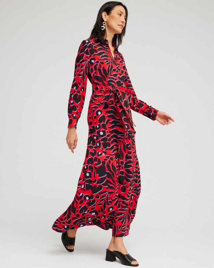 Chicos Mixed Heart Print Shirt Dress - Black Chicos Mixed Heart Print Shirt Dress - Black
