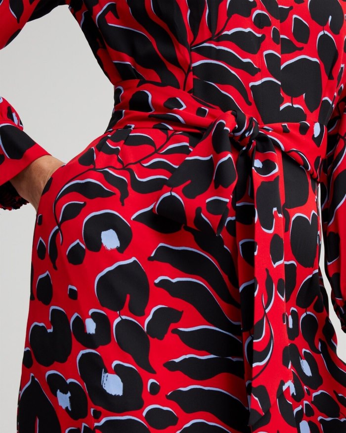 Chicos Mixed Heart Print Shirt Dress - Black Chicos Mixed Heart Print Shirt Dress - Black