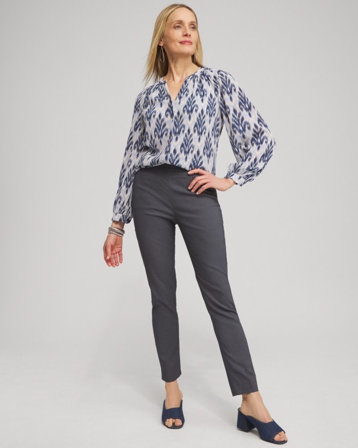 Chicos Brigitte Checkered Ankle Pants - Classic Navy Chicos Brigitte Checkered Ankle Pants - Classic Navy
