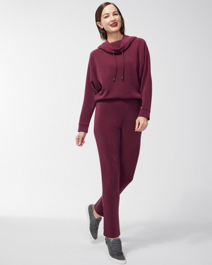 Chicos Zenergy Sueded Scuba Pants - Deep Merlot Chicos Zenergy Sueded Scuba Pants - Deep Merlot