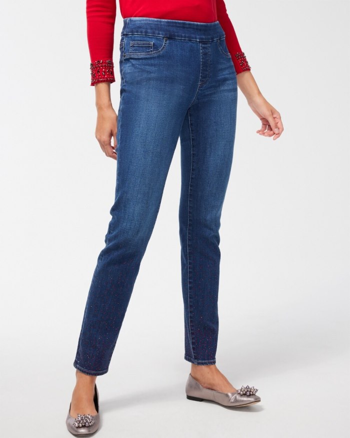 Chicos Scattered Stone Pull-on Jeggings - Marina Bay Indigo Chicos Scattered Stone Pull-on Jeggings - Marina Bay Indigo