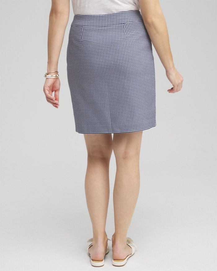 Chicos Brigitte Pull-On Gingham Skort - Alabaster/Blue Chicos Brigitte Pull-On Gingham Skort - Alabaster/Blue