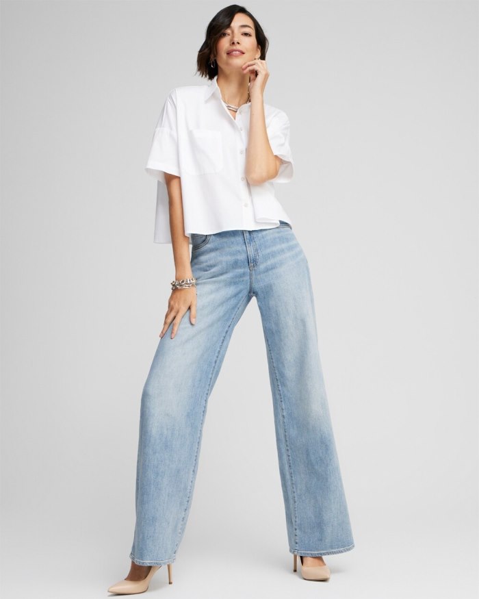 Chicos Poplin Pocket Shirt - Black Chicos Poplin Pocket Shirt - Black