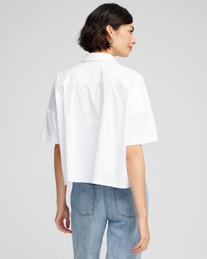 Chicos Poplin Pocket Shirt - Black Chicos Poplin Pocket Shirt - Black
