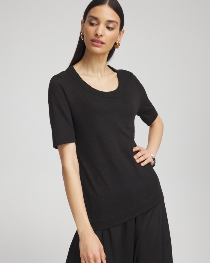 Chicos Scoop Neck Tee - Black Chicos Scoop Neck Tee - Black