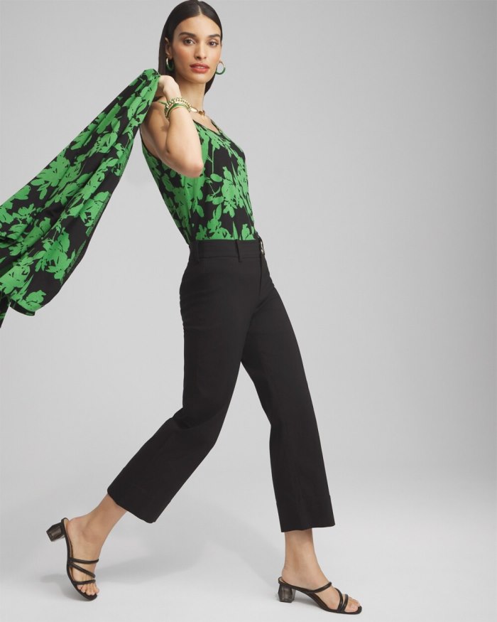 Chicos Touch of Cool Floral Polished Tank - Verdant Green Chicos Touch of Cool Floral Polished Tank - Verdant Green