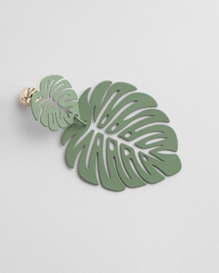 Chicos No Droop Green Leaf Earrings - Green Chicos No Droop Green Leaf Earrings - Green