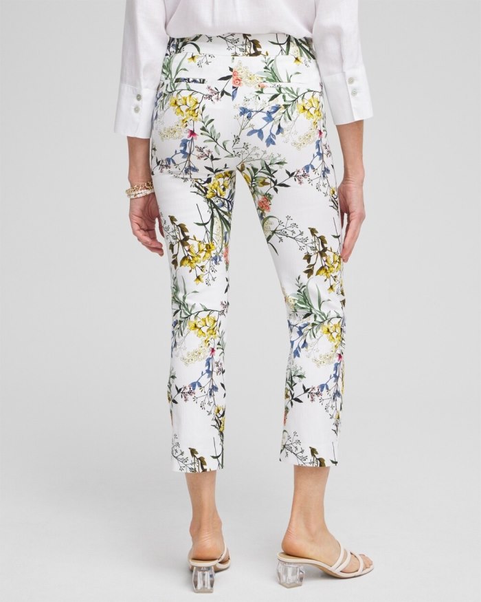 Chicos Brigitte Floral Slim Cropped Pants - Alabaster Chicos Brigitte Floral Slim Cropped Pants - Alabaster
