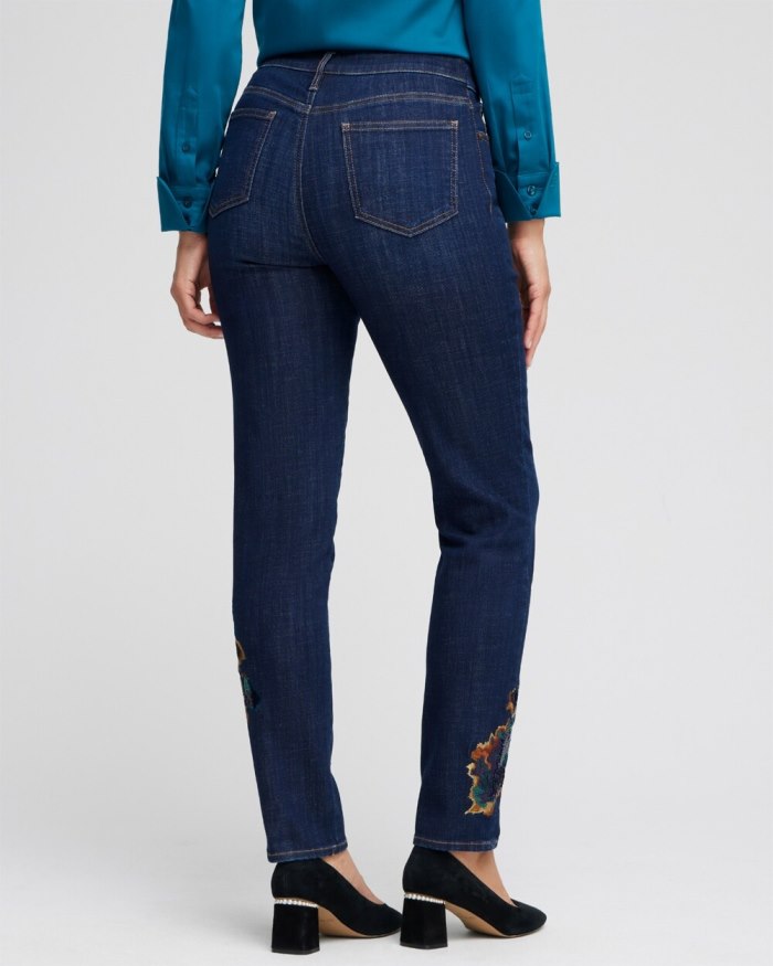 Chicos Girlfriend Sequin Ankle Jeans - Halton Street Indigo Chicos Girlfriend Sequin Ankle Jeans - Halton Street Indigo